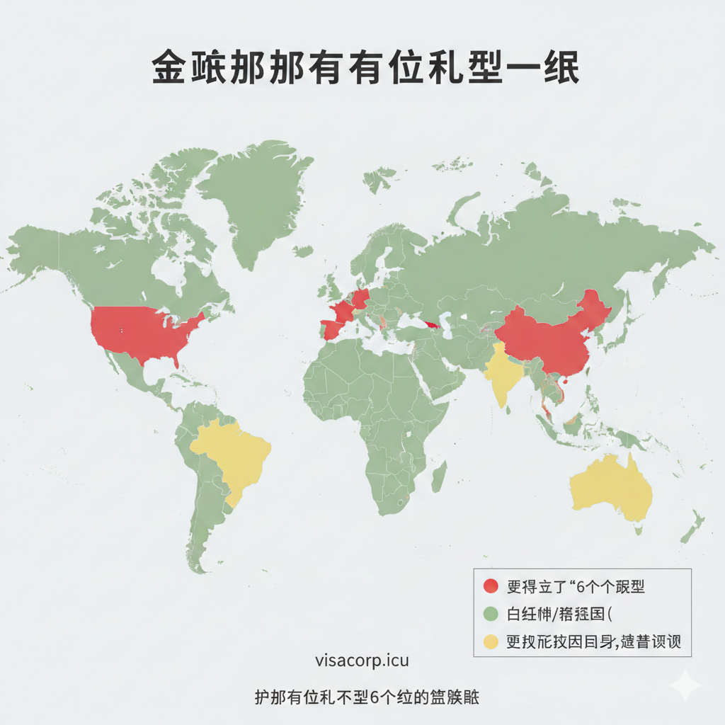 一张清晰的全球地图数据可视化图片，用于解释不同国家的政策差异。地图上用鲜明的红色标记出严格执行“6个月规则”的国家（如美国、泰国、日本），用令人安心的绿色标记出“白名单/豁免”国家（如英国、加拿大）。图表设计简洁现代，配有简单的图例说明，帮助读者一眼识别目的地风险等级，体现文章的信息价值。