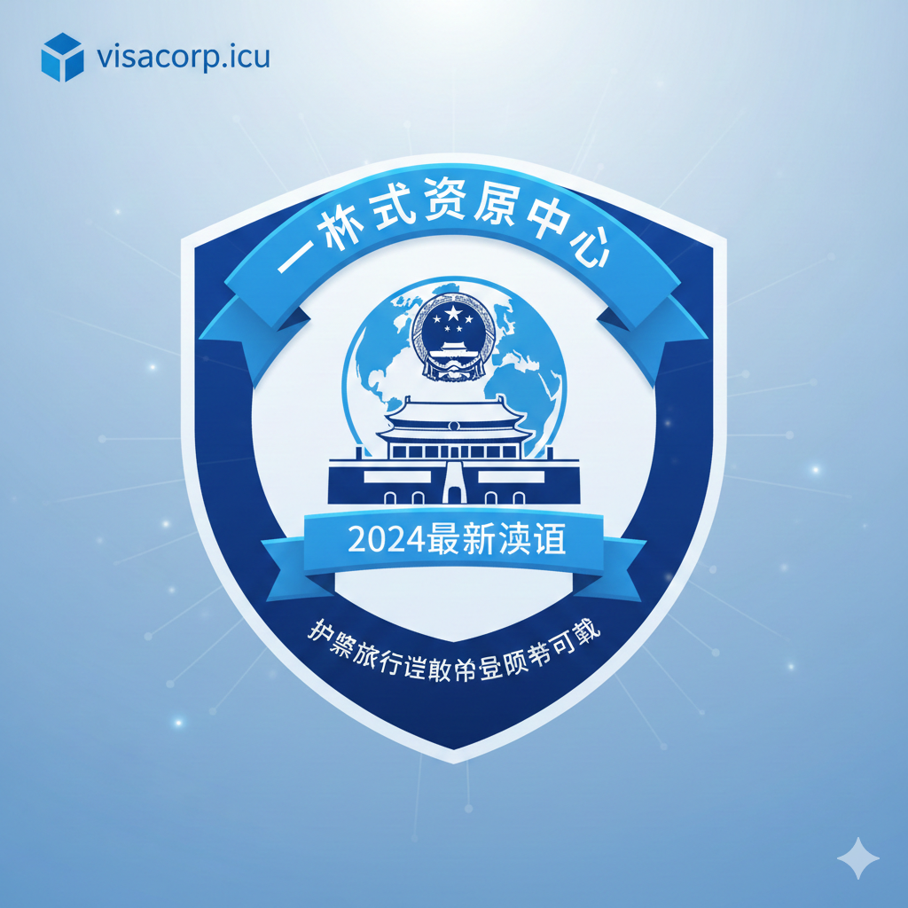 此图旨在突出visacorp.icu提供一站式、最新、官方下载资源的优势。画面应设计一个简洁的圆形或盾牌状图标，象征“官方认证”和“安全下载”。图标内可包含一个地球仪或中国国徽的抽象图案，并配上“一站式资源中心”和“2024最新验证”等中文口号。整体风格为信任、高效、专业，色彩以蓝白为主，强调信息的权威性和便捷性，帮助用户建立信任感。