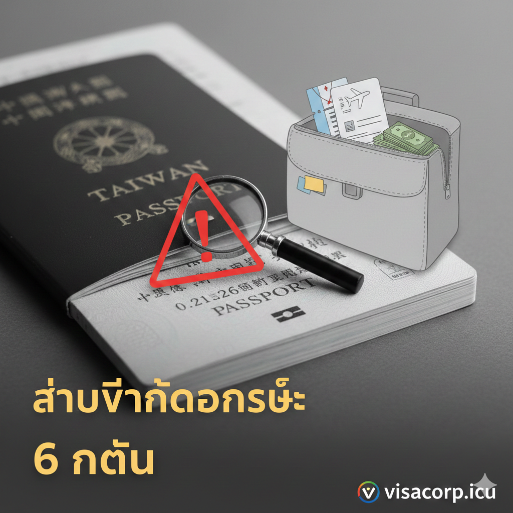 图片用于文章的总结和FAQ部分，重点强调护照效期和行前准备的重要性。主体元素可以是一个特写镜头下的护照内页，用红色的警告标志或放大镜聚焦在护照的有效期限日期上，强调“六个月有效期”的要求。旁边放置一个简洁的行李箱或旅行文件夹，内含机票、住宿预订和现金的抽象图标。风格应是务实且具有提醒性质，色彩以中性的灰色、米色为主，辅以红色或黄色强调重要的注意事项。构图应清晰、直接，突出旅行前的核对清单。